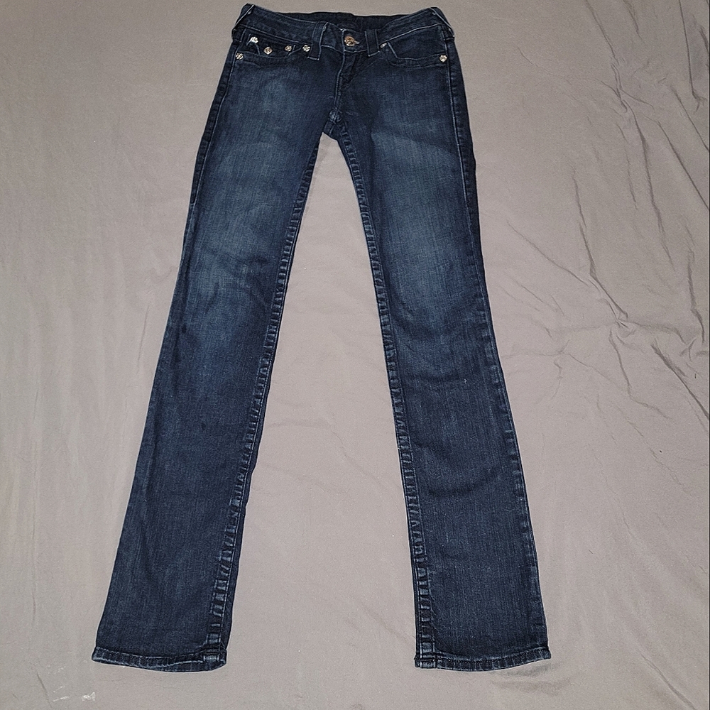 True Religion skinny straight stretch jeans.
